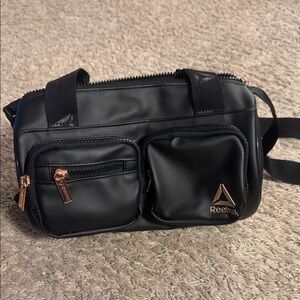 Reebok Black Belt Bag with Gold Accents-black with rose gold